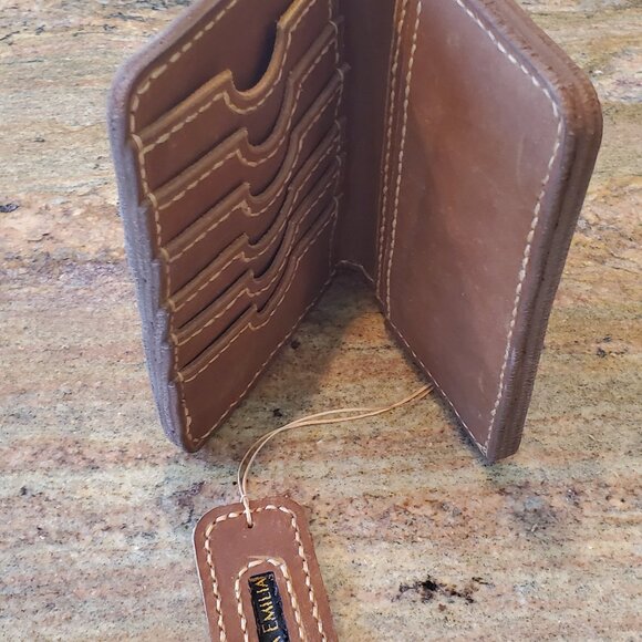 🎄🎁 3 piece Gift Set: Leather Travel Wallet + Matching Luggage Tags – $59 🎄🎁 - Picture 4 of 12